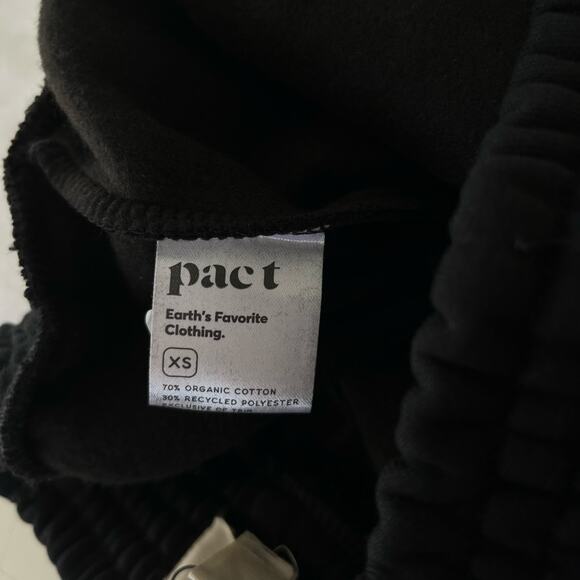 PACT NWT Courtside Classic Black Fleece Split Hem Loungewear Sweatpants, Size XS - Picture 9 of 11